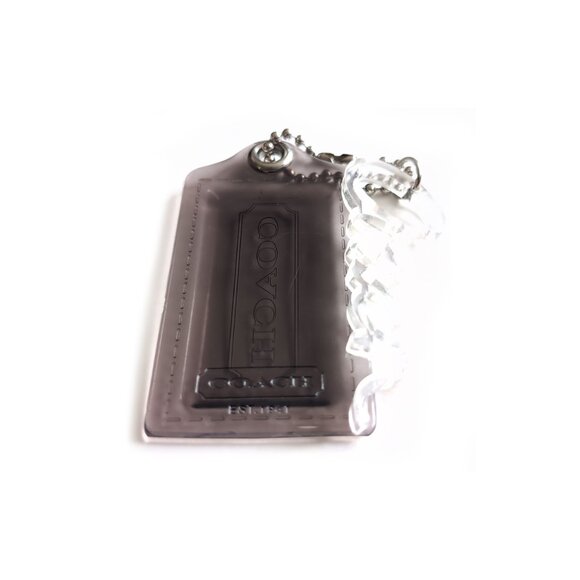 Coach Large Hangtag Smoke Acrylic Tag with Script Coach Logo in Clear Acrylic - Picture 3 of 4